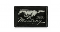 Ford metal plate Mustang - Horse Logo Black